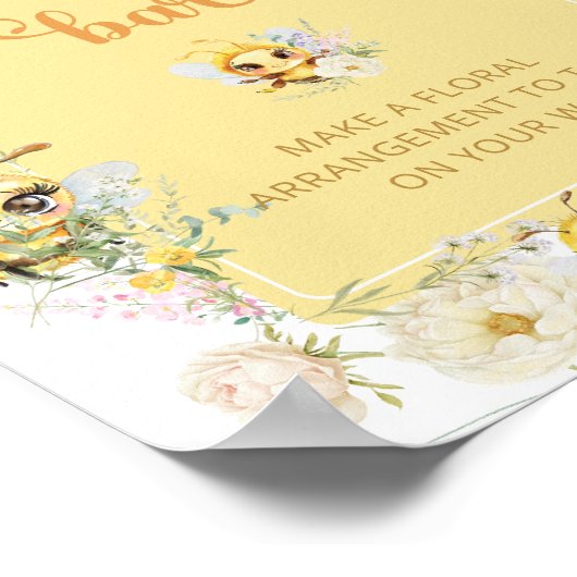 Waterverf Bee Flower Bar Poster (Hoek)