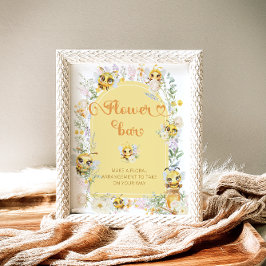 Waterverf Bee Flower Bar Poster