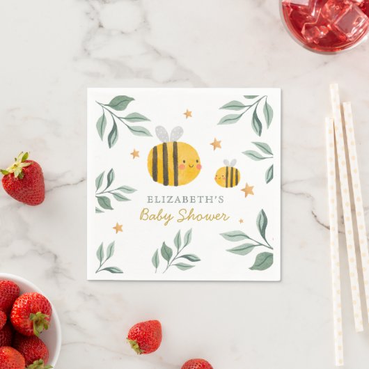 Waterverf Bee Honey Sweet Baby shower servetten (Insitu)