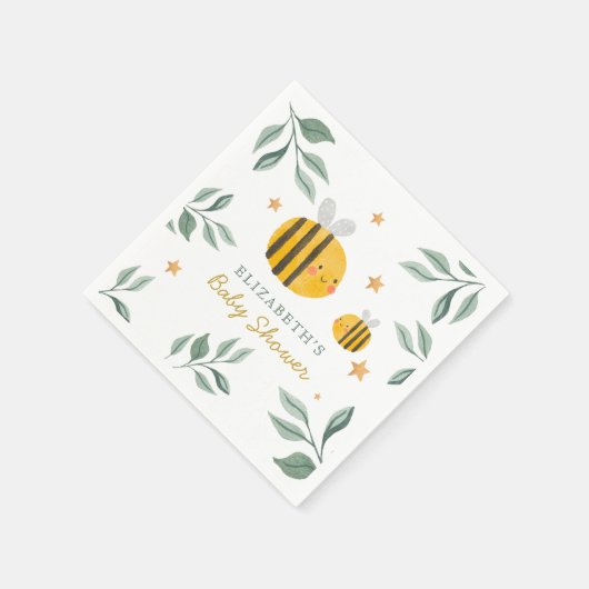 Waterverf Bee Honey Sweet Baby shower servetten (Hoek)