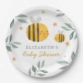 Waterverf Bee Honey Sweet Baby shower servetten Papieren Bordje (Voorkant)