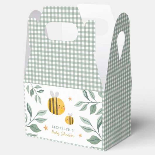 Waterverf Bee Honey Zoet Baby shower Bedankdoosjes (Geopend)