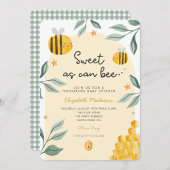 Waterverf Bee Honey Zoet Baby shower Kaart