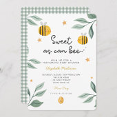Waterverf Bee Honey Zoet Baby shower Kaart