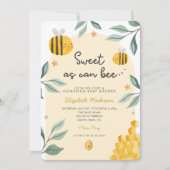 Waterverf Bee Honey Zoet Baby shower Kaart (Voorkant)