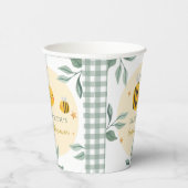 Waterverf Bee Honey Zoet Baby shower Papieren Bekers (Rechts)