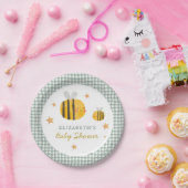 Waterverf Bee Honey Zoet Baby shower Papieren Bordje (Feest)