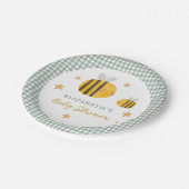 Waterverf Bee Honey Zoet Baby shower Papieren Bordje (Gekanteld)