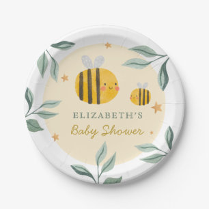 Waterverf Bee Honey Zoet Baby shower Papieren Bordje