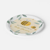 Waterverf Bee Honey Zoet Baby shower Papieren Bordje (Gekanteld)