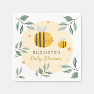 Waterverf Bee Honey Zoet Baby shower Servet