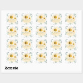 Waterverf Bee Honey Zoet Baby shower Vierkante Sticker (Vel)