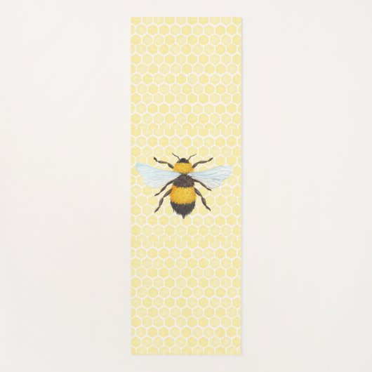 Waterverf Bee & Honeycomb Yogamat (Voorkant)