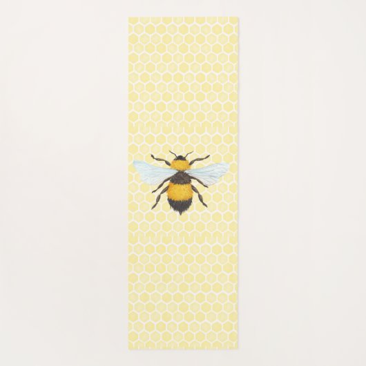 Waterverf Bee & Honeycomb Yogamat (Achterkant)