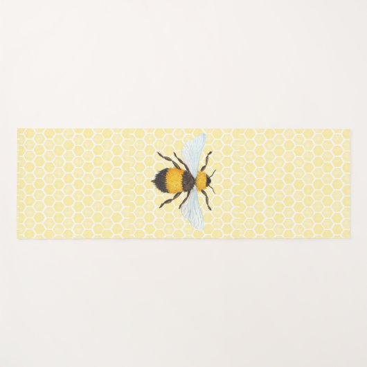 Waterverf Bee & Honeycomb Yogamat (Voorkant (horizontaal))
