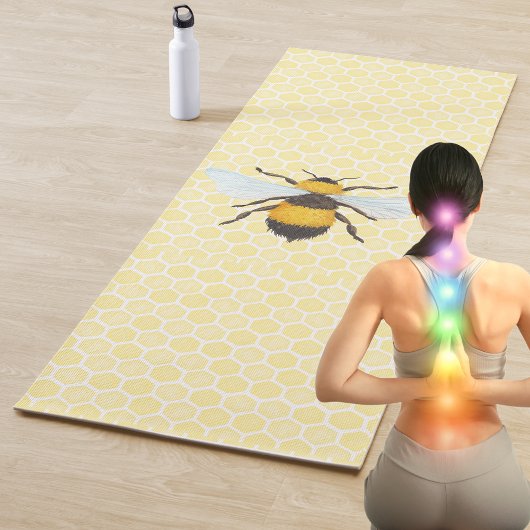Waterverf Bee & Honeycomb Yogamat