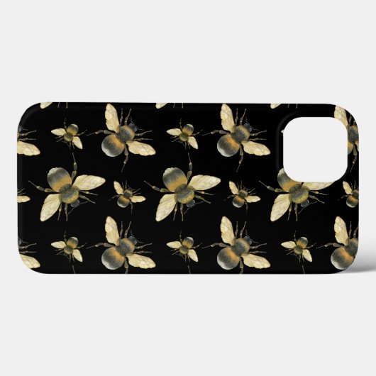 Waterverf Bee iPhone case (Achterkant (horizontaal))