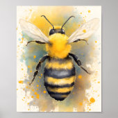 Waterverf Bee Nursery Print (Voorkant)
