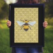 Waterverf Bee op Damask Poster
