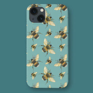 Waterverf Bee Pattern iPhone / iPad hoesje