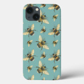 Waterverf Bee Pattern iPhone / iPad hoesje (Achterkant)