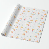 Waterverf Bee Pattern Wrapping Paper Cadeaupapier (Uitgerold)