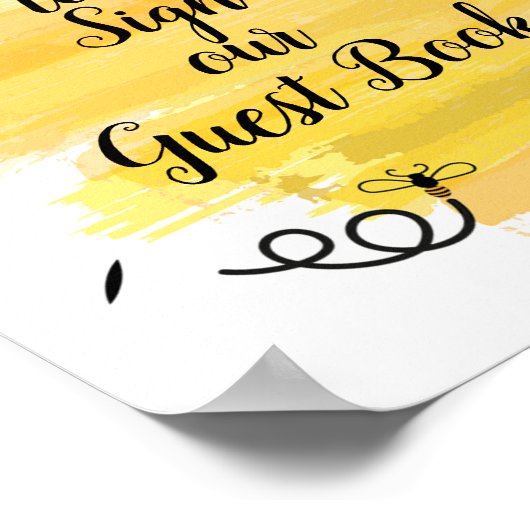 Waterverf Beeld Gelieve ons gastboek te onderteken Poster (Hoek)