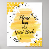 Waterverf Beeld Gelieve ons gastboek te onderteken Poster (Voorkant)