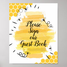 Waterverf Beeld Gelieve ons gastboek te onderteken Poster