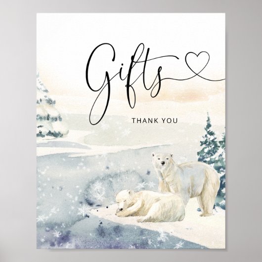 Waterverf Beer Baby shower Geschenken Teken Poster (Voorkant)