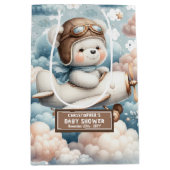 Waterverf Beer Baby shower Geschenktas met naam Medium Cadeauzakje (Voorkant)