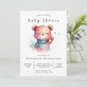 Waterverf Beer Baby shower Kaart (Staand voorkant)