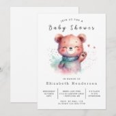 Waterverf Beer Baby shower Kaart (Voorkant / Achterkant)