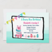 Waterverf Beer Beary Nice Birthday Party nodigt ui Kaart (Voorkant)