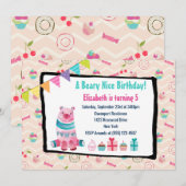 Waterverf Beer Beary Nice Birthday Party nodigt ui Kaart (Voorkant / Achterkant)
