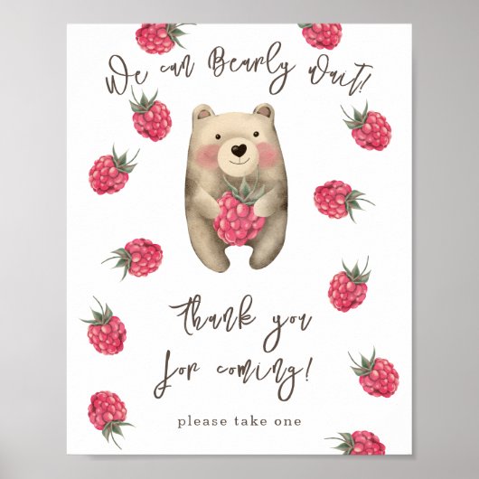 Waterverf beer - Bedankt voor uw komst Poster (Voorkant)