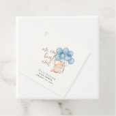 Waterverf Beer Blauwe Balloon Baby shower Classic  Bedankjes Labels (In situ)