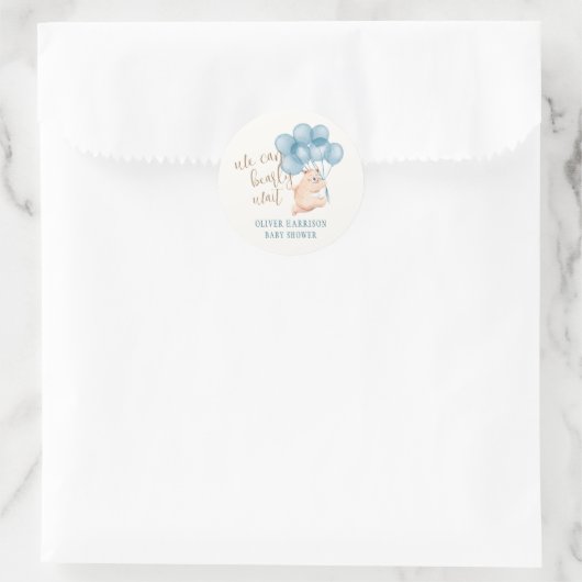 Waterverf Beer Blue Balloon Baby shower Ronde Sticker (Tas)
