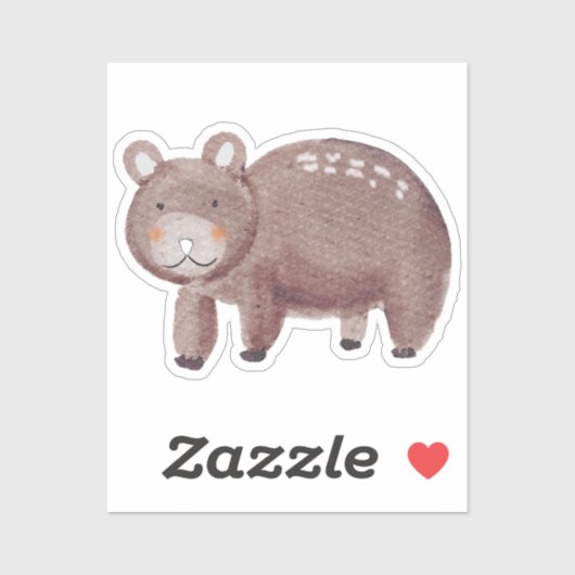 Waterverf Beer bossen Sticker (Vel)