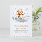 Waterverf Beer eerste verjaardag Kaart (Staand voorkant)