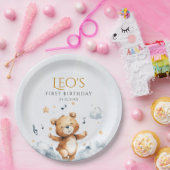 Waterverf Beer Eerste Verjaardag Papier Bord (Feest)