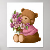 Waterverf Beer Flowers | Beer wandafdrukken Poster (Voorkant)