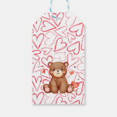 Waterverf Beer Foto Valentijnsdag gepersonaliseerd Cadeaulabel (Achterkant)