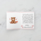 Waterverf Beer Foto Valentijnsdag gepersonaliseerd Notitiekaartje (Binnen)