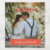 Waterverf Beer Foto Valentijnsdag gepersonaliseerd Wijn Etiket (Enkel label)