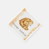 Waterverf Beer hand geschilderd Gepersonaliseerd Servet (Hoek)