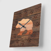 Waterverf Beer, handpoten, roestvast wandklok (Hoek)