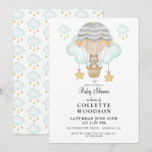 Waterverf Beer Hot Air Baby shower Invita Kaart (Voorkant / Achterkant)