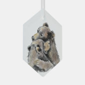Waterverf Beer Hug Animal Wildlife Art Glas Ornament (Voorkant Rechts)