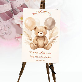 Waterverf Beer Kaart Baby Shower Welkom Bord Poster